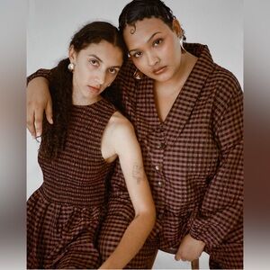 WRAY ny Brown & Black gingham button down size 2X